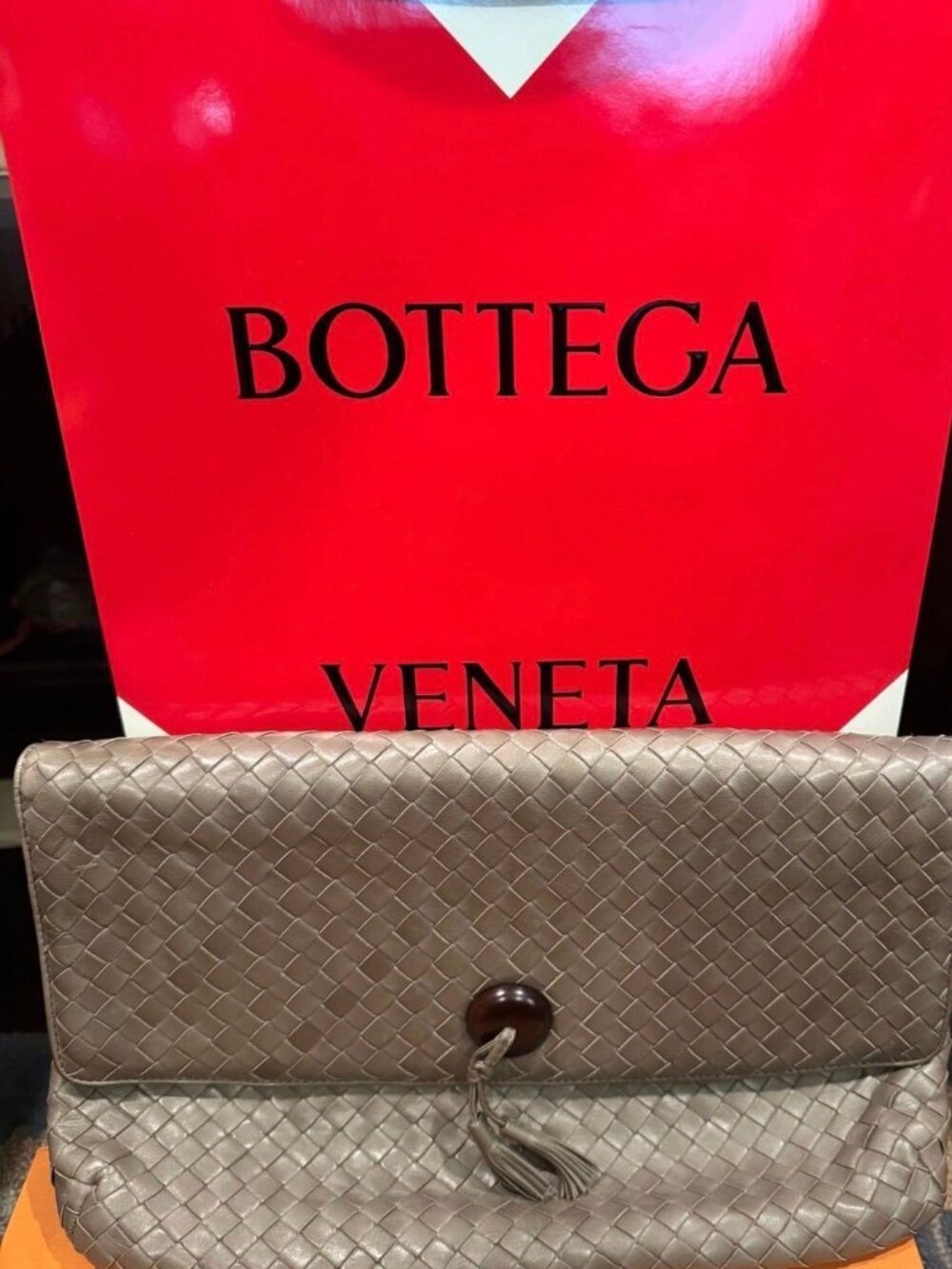 Bottega Venetta Basket Weave Clutch